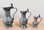 Set van 3 Franse eikeltjeskannen / eikelkan / klepkan / tin, Ophalen of Verzenden