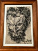 1917 Jos VERDEGEM portret 'IVO' houtskool zwart krijt pastel, Antiek en Kunst, Kunst | Schilderijen | Klassiek, Ophalen of Verzenden