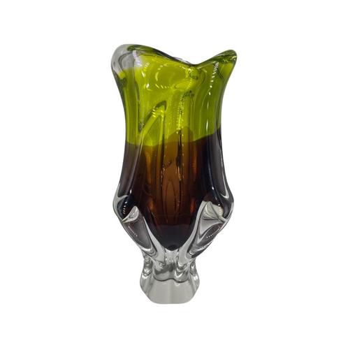 Vase en Cristal Multicolore Joseph Hospodka - Chribska Glass, Antiquités & Art, Antiquités | Verre & Cristal, Enlèvement ou Envoi
