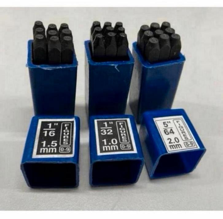 3 sets Metaal Slagpen slagpennen 0-9 in 1.0 1.5 2.0 mm Nieuw, Hobby en Vrije tijd, Stempelen, Nieuw, Ophalen of Verzenden