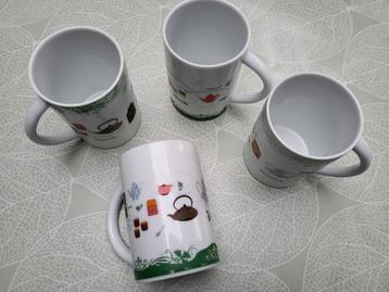 GRATIS : 4 theetassen, Enlèvement ou Envoi, Poterie, Utilisé, Autres styles