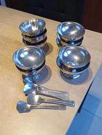 Inox potjes met lepeltjes, Ophalen of Verzenden, Zo goed als nieuw, Overige materialen, Kom(men)