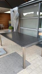 Granieten tuintafel, Tuin en Terras, Tuintafels, Ophalen, Gebruikt, Rechthoekig, Rvs