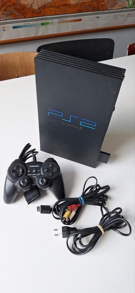 Ensemble Sony PS2 Phat SCPH-39004, Consoles de jeu & Jeux vidéo, Consoles de jeu | Sony PlayStation 2, Utilisé, Phat, Noir, Avec 1 manette