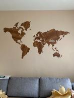 Wereldmap hout - 3d - 2 meter, Ophalen of Verzenden, Gebruikt