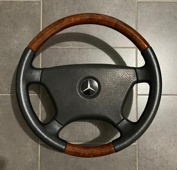 Stuur met houtafwerking Mercedes W124, W126, W201