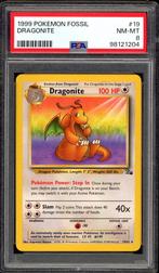 Dragonite PSA 8 - 19/62 - Fossil 1999, Verzenden, Zo goed als nieuw, Losse kaart