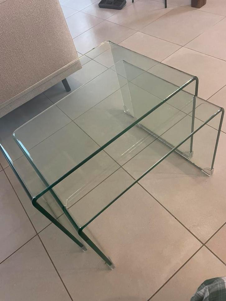 Tables gigognes en verre, Antiquités & Art, Antiquités | Meubles | Tables, Enlèvement