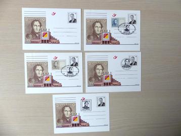 5 geïllustreerde briefkaarten Bruphila 99 1999 (1ter) beschikbaar voor biedingen