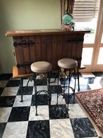 Joli bar en bois er fer forgé et ses 2 tabourets, Enlèvement, Utilisé