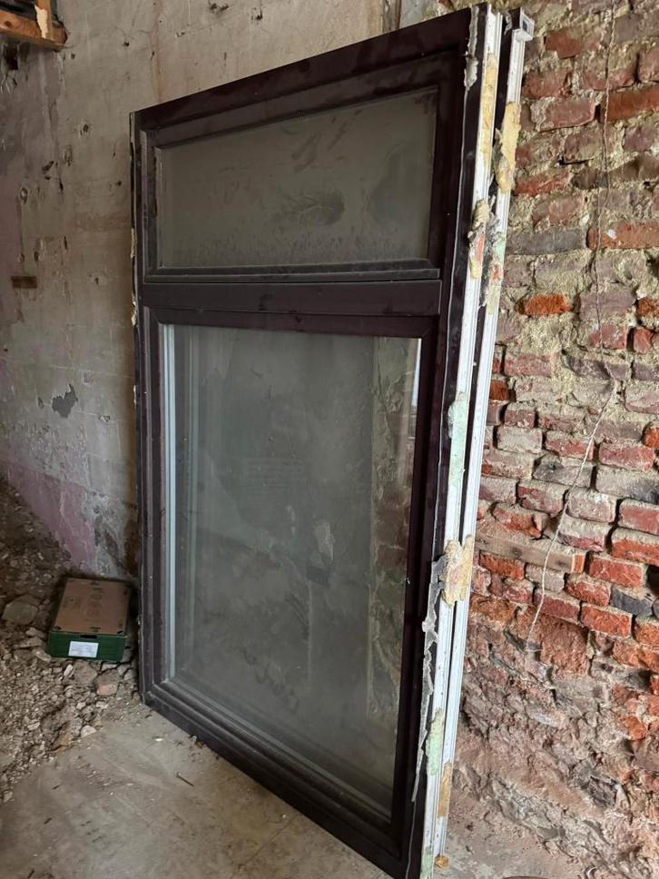 2 pvc ramen dubbele beglazing 1270/2100, Doe-het-zelf en Bouw, Glas en Ramen, Gebruikt, Gevelraam of Ruit, 160 cm of meer, 120 tot 160 cm