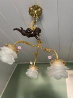 Bronzen luster met engel., Ophalen