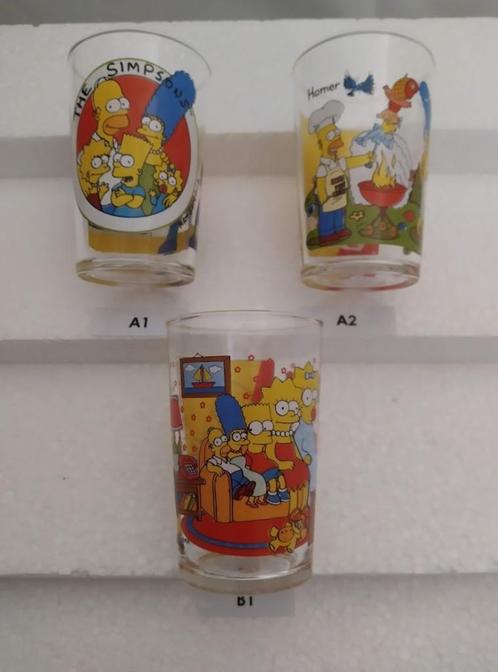 Belle collection de 3x Verres à boire Les Simpsons - Bon éta, Collections, Verres & Petits Verres, Comme neuf, Verre à soda, Enlèvement ou Envoi
