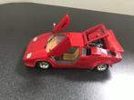 Burago Lamborghini Countach rood 1988 1/24, Ophalen of Verzenden, Gebruikt