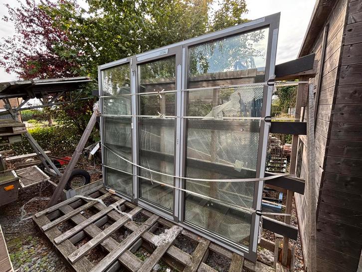 Alu raam br 2540 x h 2160 grijs, Doe-het-zelf en Bouw, Glas en Ramen, Nieuw, Gevelraam of Ruit, 160 cm of meer, 160 cm of meer
