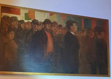 TABLEAU " LA MANIFESTATION" DU PEINTRE jOSEPH CLAES beschikbaar voor biedingen