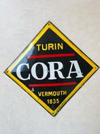 CORA VERMOUTH Turin - emaille reklamebord, Verzamelen, Ophalen of Verzenden, Gebruikt, Reclamebord