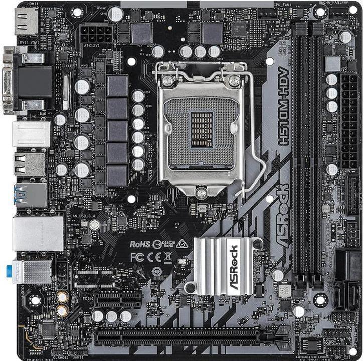 Asrock H510M-HDV Micro-ATX LGA1200, Computers en Software, Moederborden, Zo goed als nieuw, Intel, DDR4, Ophalen of Verzenden