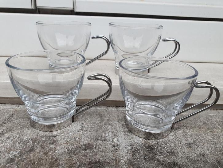 Bormioli Rocco Oslo Espresso kop met inox italy 100 ml, 4, Huis en Inrichting, Keuken | Servies, Glas, Ophalen of Verzenden