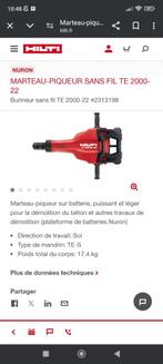 Marteau piqueur Nuron TE 2000 a batteries, Comme neuf, Marteau perforateur et/ou Marteau piqueur, Enlèvement