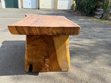 Tafel boomstam lounge dining 140Lx80Bx63H, Huis en Inrichting, Ophalen, 100 tot 150 cm, 50 tot 75 cm, Teakhout