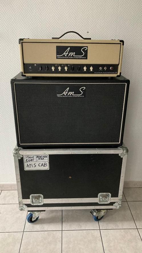 AMS versterker + cabinet (incl. flightcases), Muziek en Instrumenten, Versterkers | Bas en Gitaar, Gebruikt, Gitaar, Minder dan 50 watt