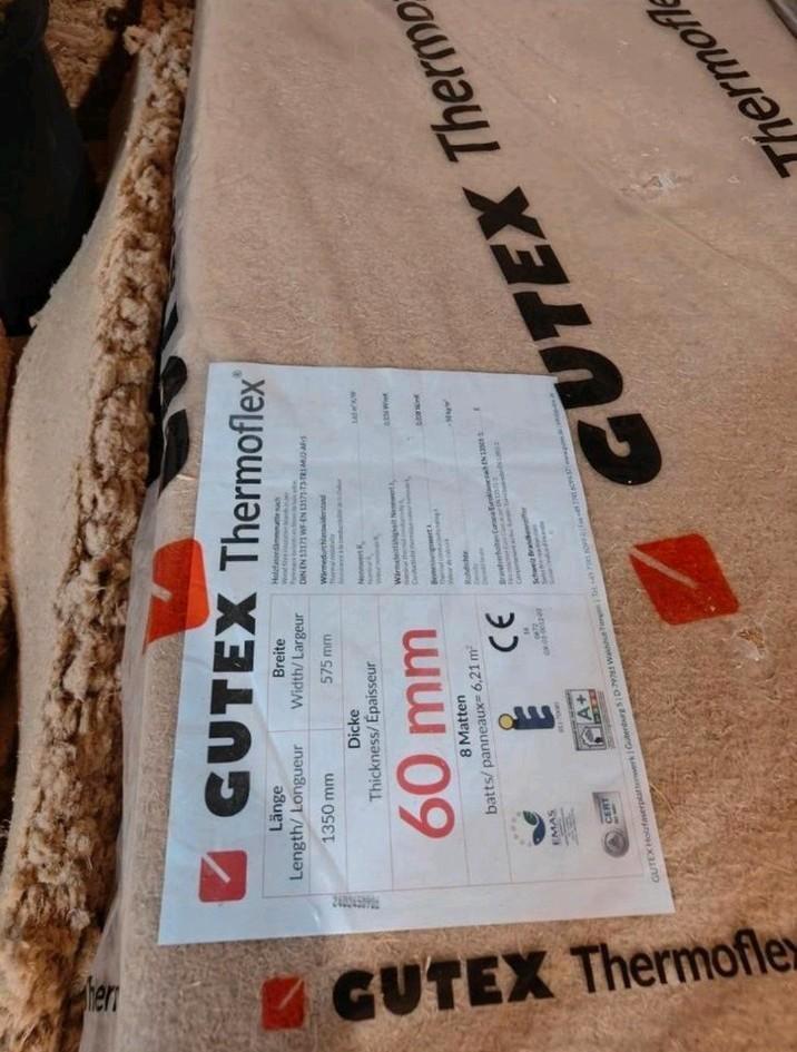 GUTEX Thermoflex 50kg/m3 lambda 036 60x1350x575, Doe-het-zelf en Bouw, Isolatie en Afdichting, Zo goed als nieuw, Ophalen