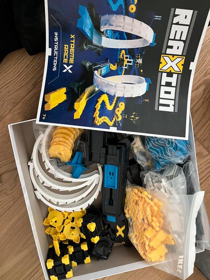 Goliath Reaxion Xtreme Race - domino bouwstenenset, Kinderen en Baby's, Speelgoed | Bouwstenen, Zo goed als nieuw, Ophalen