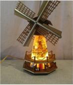 Prachtige Retro Houten Windmolen met verlichting - 36cm, Antiek en Kunst, Ophalen of Verzenden