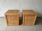 2 ikea hol vintage hout manden box kisten, Ophalen, Zo goed als nieuw