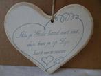 Vintage houten hart spreuk Atelier De Wildhof Als je Gods, Overige typen, Gebruikt, Ophalen of Verzenden, Christendom | Katholiek