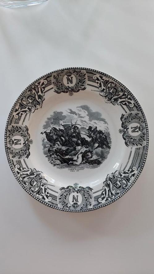 Antiek Boch Frères Napoleon-bord – "Combat de Benhout" ⁷, Antiek en Kunst, Antiek | Wandborden en Tegels, Ophalen