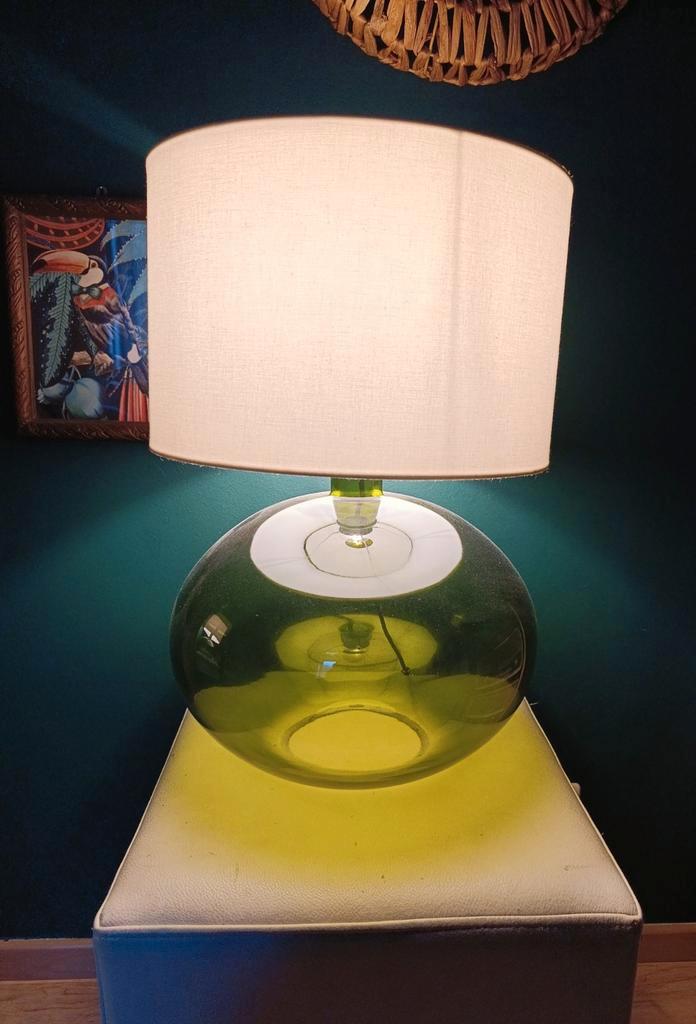 Ikea Vintage lampe Anne Nilsson verre soufflé vert, Huis en Inrichting, Lampen | Tafellampen, Glas