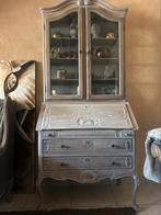 Armoire vitrine en bois grisé, Maison & Meubles, Enlèvement, Utilisé