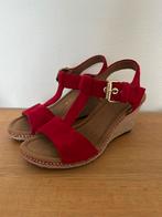 Rode lederen sandalen Gabor maat 5 maat 38, Gabor, Zo goed als nieuw, Rood, Sandalen of Muiltjes