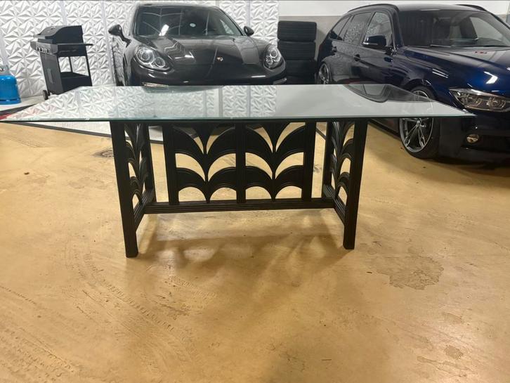 Stijlvolle glazen eettafel, Huis en Inrichting, Tafels | Salontafels, Gebruikt, Glas, Ophalen
