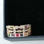 Ring, Handtassen en Accessoires, Ringen, Met strass, Goud, 18 tot 19, Overige materialen