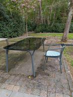 Tuinset Roche Bobois met eettafel en 6 stoelen met kussens, Ophalen, 6 zitplaatsen, Aluminium, Zo goed als nieuw