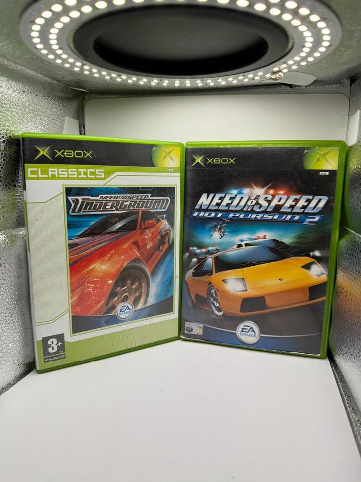 Need For Speed Underground + Hot Pursuit 2 Xbox OG, Games en Spelcomputers, Games | Xbox Original, Gebruikt, Racen en Vliegen