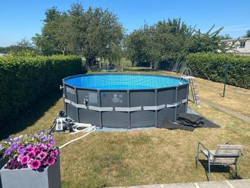 Intex Ultra XTR rond 5.49x1,32 + warmtepomp 14kw Sun Spring, Tuin en Terras, Gebruikt, Rond, 300 cm of meer, Ophalen