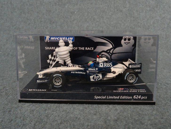 F1 BMW Williams FW27 M. Webber zeldzame MICHELIN uitgave OVP, Hobby & Loisirs créatifs, Voitures miniatures | 1:43, Comme neuf