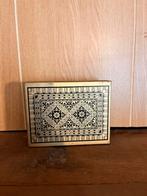 Sigarendoosje in metaal en hout., Verzamelen, Ophalen, Gebruikt, Tabaksdoos of Verpakking