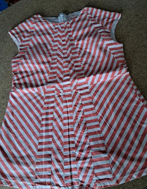 Rita Co Rita koraal-wit gestreepte jurk 2 jaar, Kinderen en Baby's, Meisje, Rita Co Rita, Ophalen of Verzenden, Zo goed als nieuw