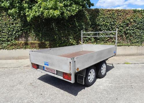 Plateau dubbelas 750kg 158x260cm, Auto diversen, Aanhangers en Bagagewagens, Zo goed als nieuw, Ophalen