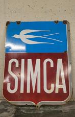 Dubbelzijdig emaille bord Simca, Verzamelen, Ophalen, Zo goed als nieuw