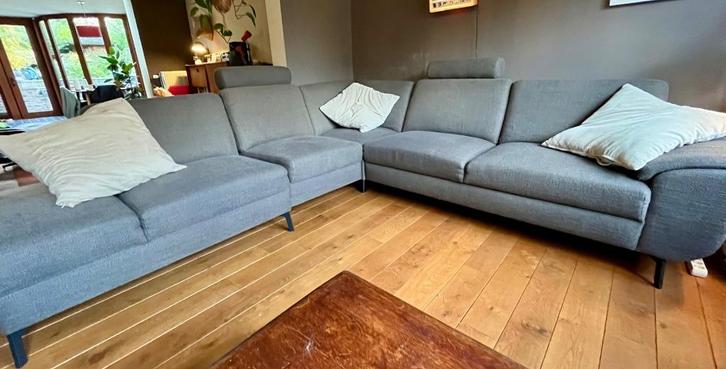 Ruime grijze hoekzetel, Huis en Inrichting, Zetels | Complete zithoeken, Gebruikt, Stof, Ophalen