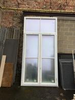 Chassis PVC porte double ouvrants + imposte, Ophalen, Zo goed als nieuw, Gevelraam of Ruit, Dubbelglas