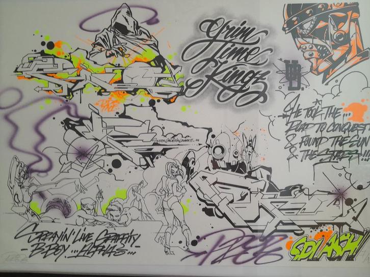 Pro176 : sérigraphie sexy  unique - Grim team - Pro 176, Antiek en Kunst, Kunst | Litho's en Zeefdrukken, Ophalen of Verzenden