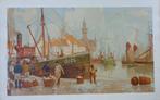 HENRI CASSIERS / LE PORT DE PECHE / CHROMOLITHO / 71x110cm, Ophalen of Verzenden