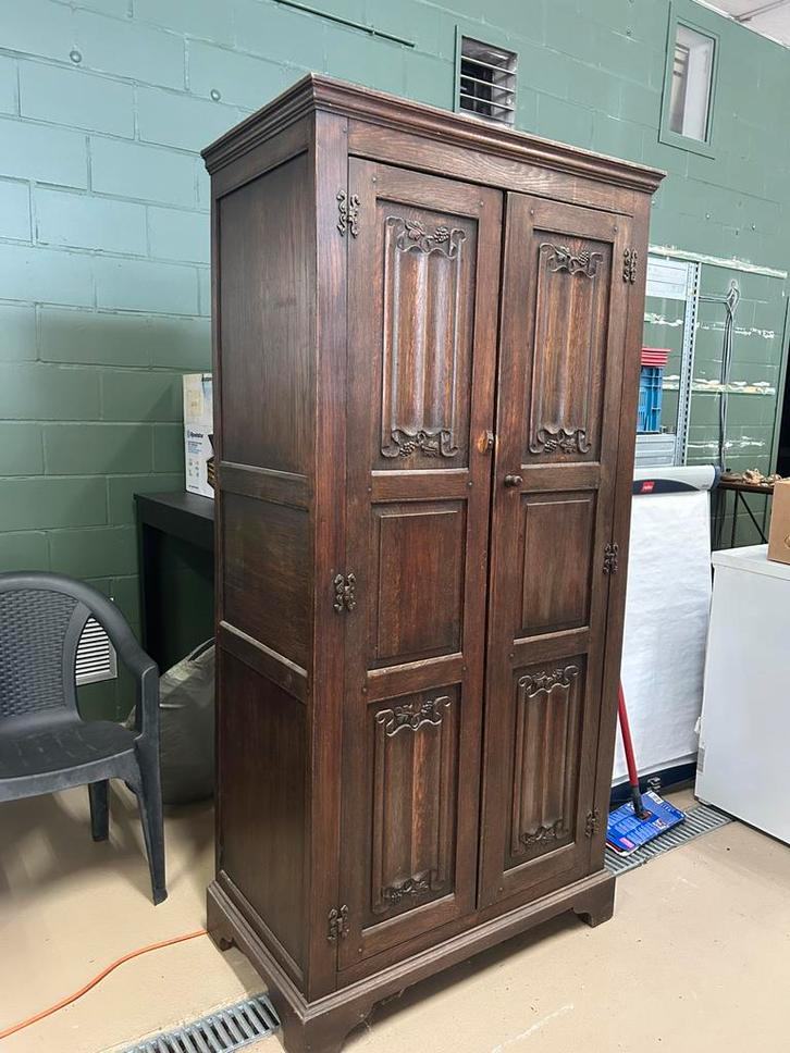 Antieke houten kast – 87 x 49 x 185 cm, Antiek en Kunst, Antiek | Meubels | Kasten, Ophalen